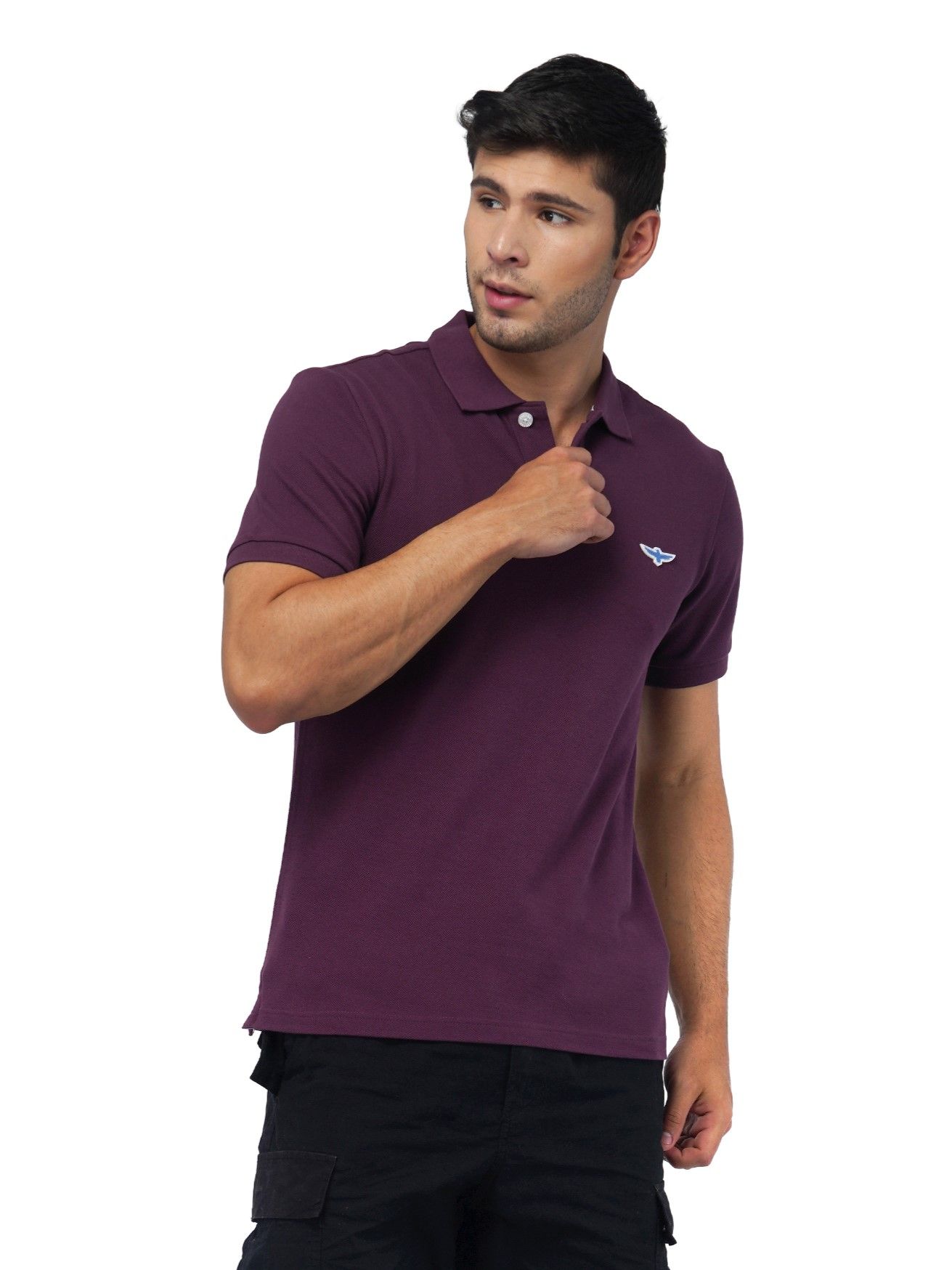 Solid Polo Shirt - DARK PURPLE