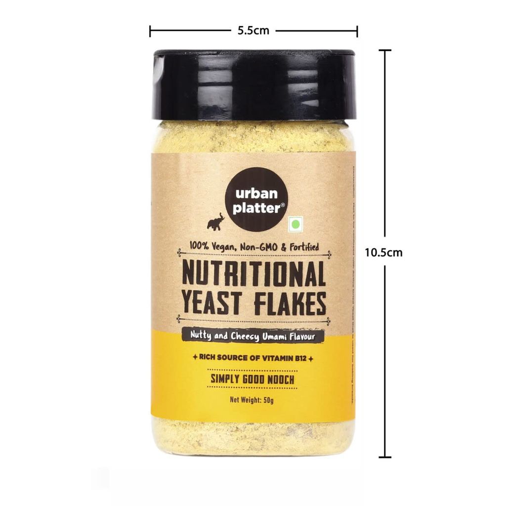 Urban Platter Nutritional Yeast Flakes, 50g [Good Source of B-Vitamins| Gluten Free| Nutty and Cheesy Tasting Nooch | Perfect for Vegetarians | Seasoning]