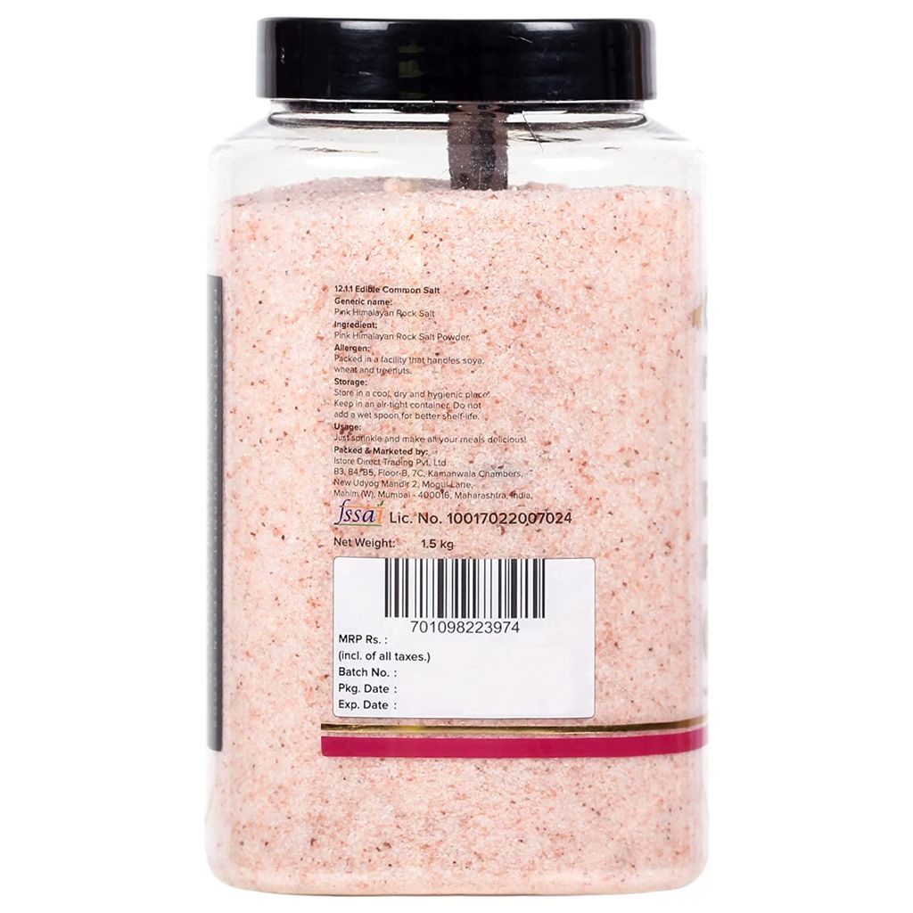 Urban Platter Pink Himalayan Rock Salt Powder,1.5kgs (Unrefined | Natural | Additive Free)