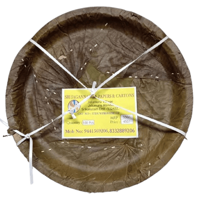 SRI JAGANNADHA PAPERS AND CARTONS 100 Pieces Disposable Round Areca Leaf Plates | Eco-Friendly and Biodegradable Dinnerware | 8 Inches