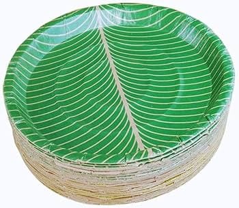 Green Buffet paper plates | Disposable and Eco-Friendly | 14 Inches | Pack of 25