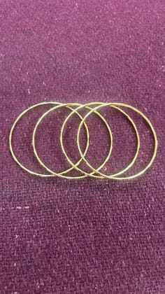  Gold Plated Textured Bangle Set of 4