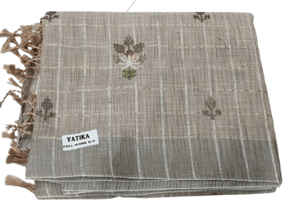  Yatika Women's Khadi Silk Dupatta with Embroidery Work