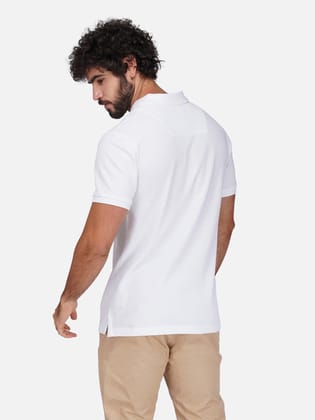 Solid Polo Shirt&nbsp; - White