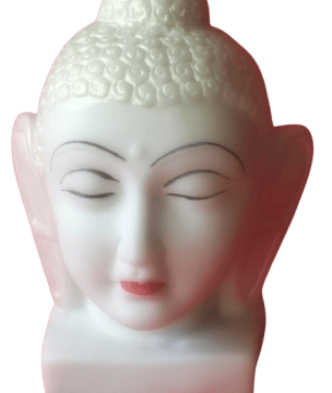 Muskan Pvc Toys - White Marble Buddha Head Statue | Shelf Piece | Home Decor