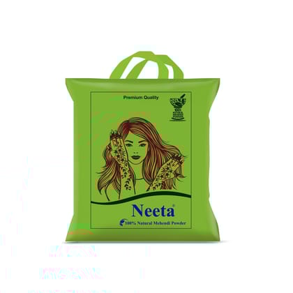 Neeta 100% Natural Mehendi Powder for Hair Colour 500g, Pure Rajasthani Henna Powder with GI Tag for Hair, Hands & Feet, Rich Brown Shades