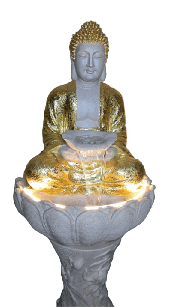 "Tranquil Buddha Water Fountain with LED Light"