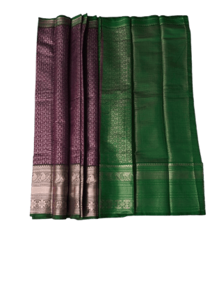 Purple and Green Kanchipuram Silk Saree