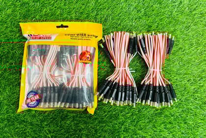 DC Connector Cable With Pin Male Power Cord, Pack 100 Pcs (Black)