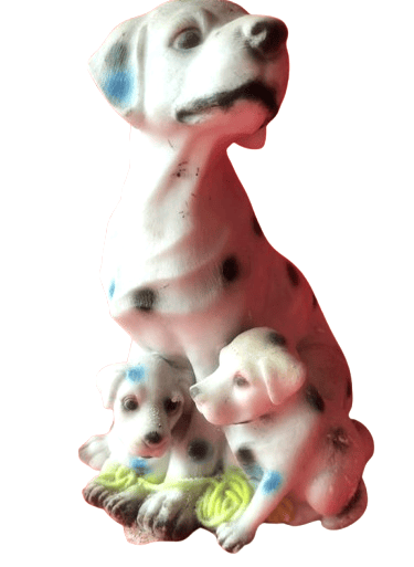 Dog Family Statue Figurine, Hand-Painted Resin Dog Family Sculpture for Home Decor