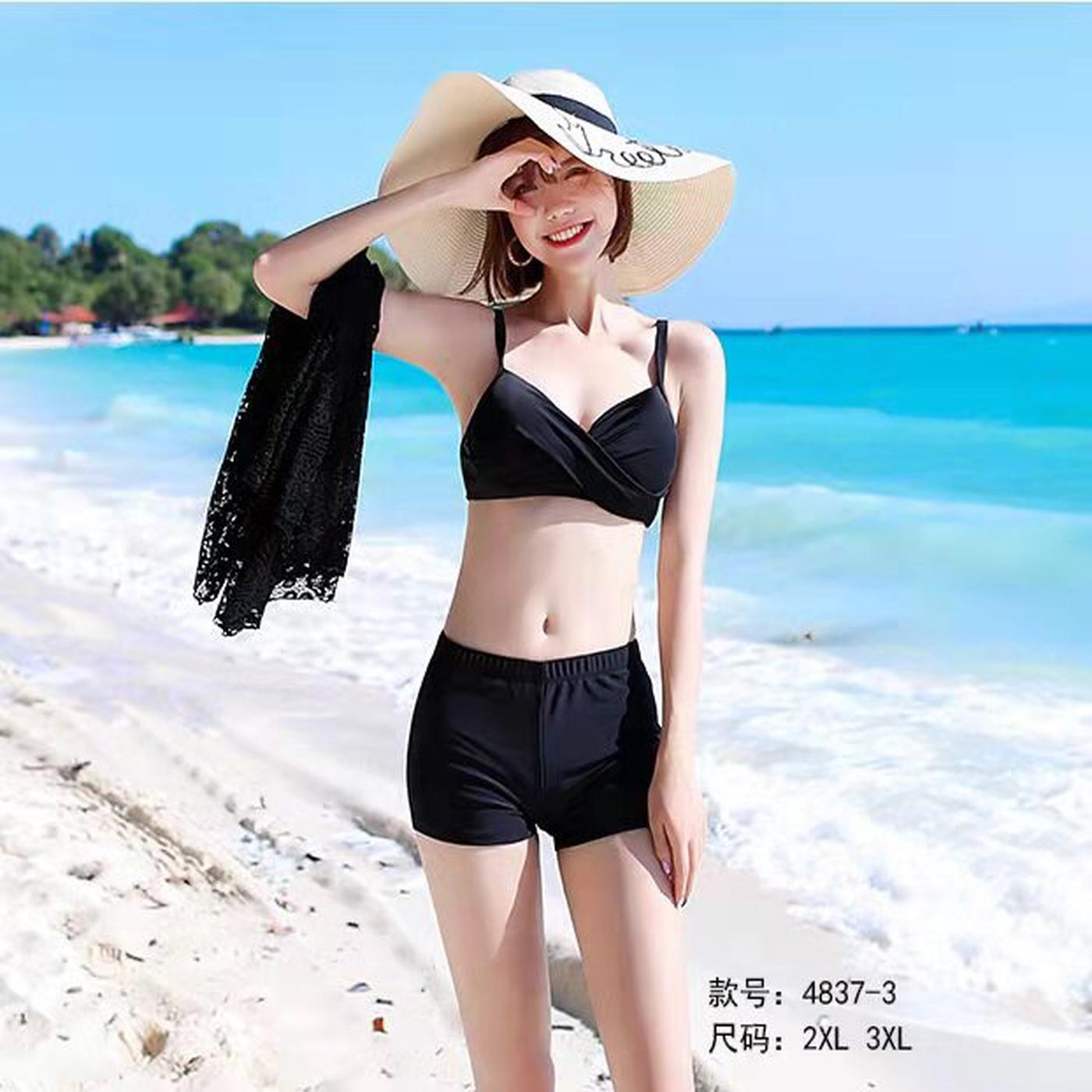 BW4837 BIKINI + SHORTS WITH SEXY SHRUG