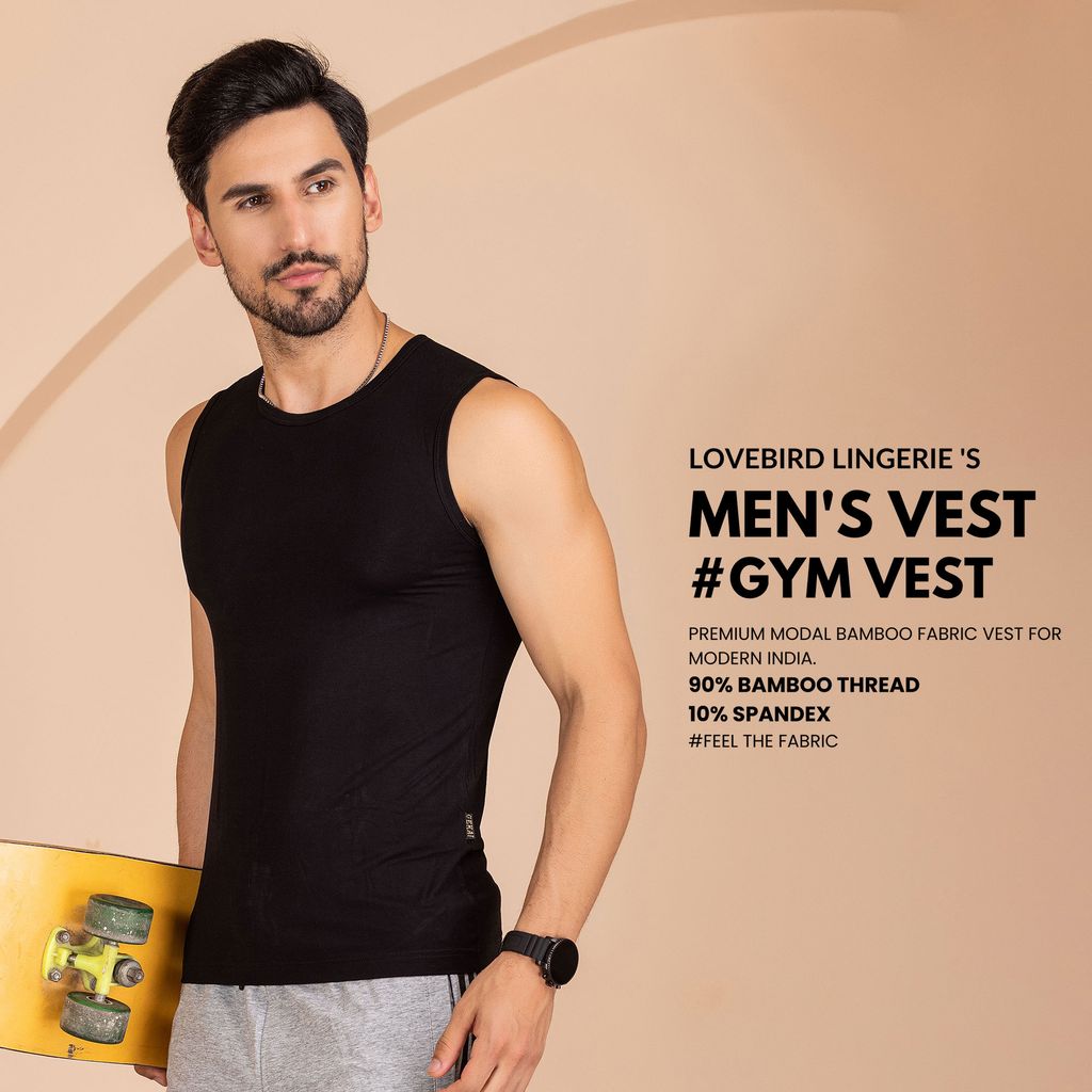 LOVEBIRDS Real Modal 90% Bamboo Fabric Gym Vest 8350