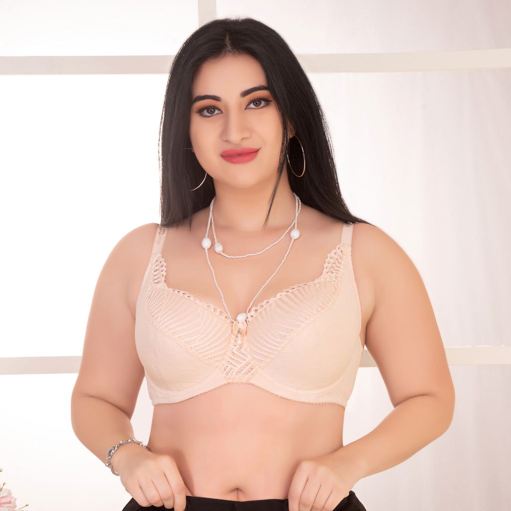 Charming Full-Figure Sheer mesh window Underwire Bra