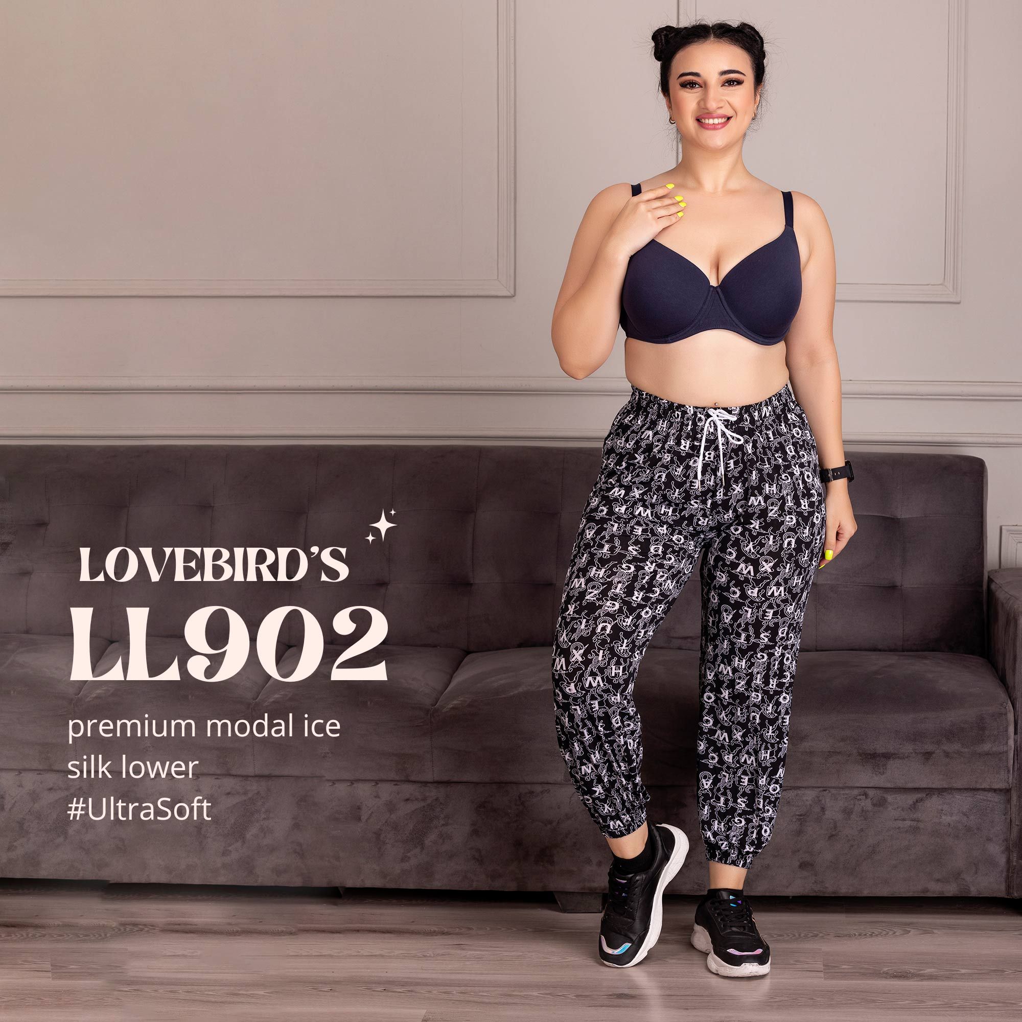 LL902 Alphabet Printed Women's Lower Loose Joggers