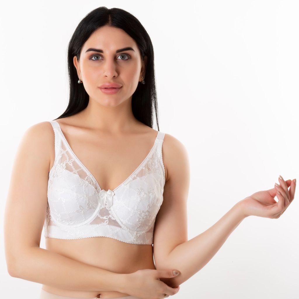 Simply Natural Camellia Classics Wired Padded Delicate Lace Comfort Minimizer Bra