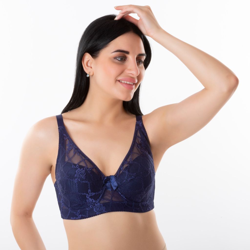 Simply Natural Camellia Classics Wired Padded Delicate Lace Comfort Minimizer Bra