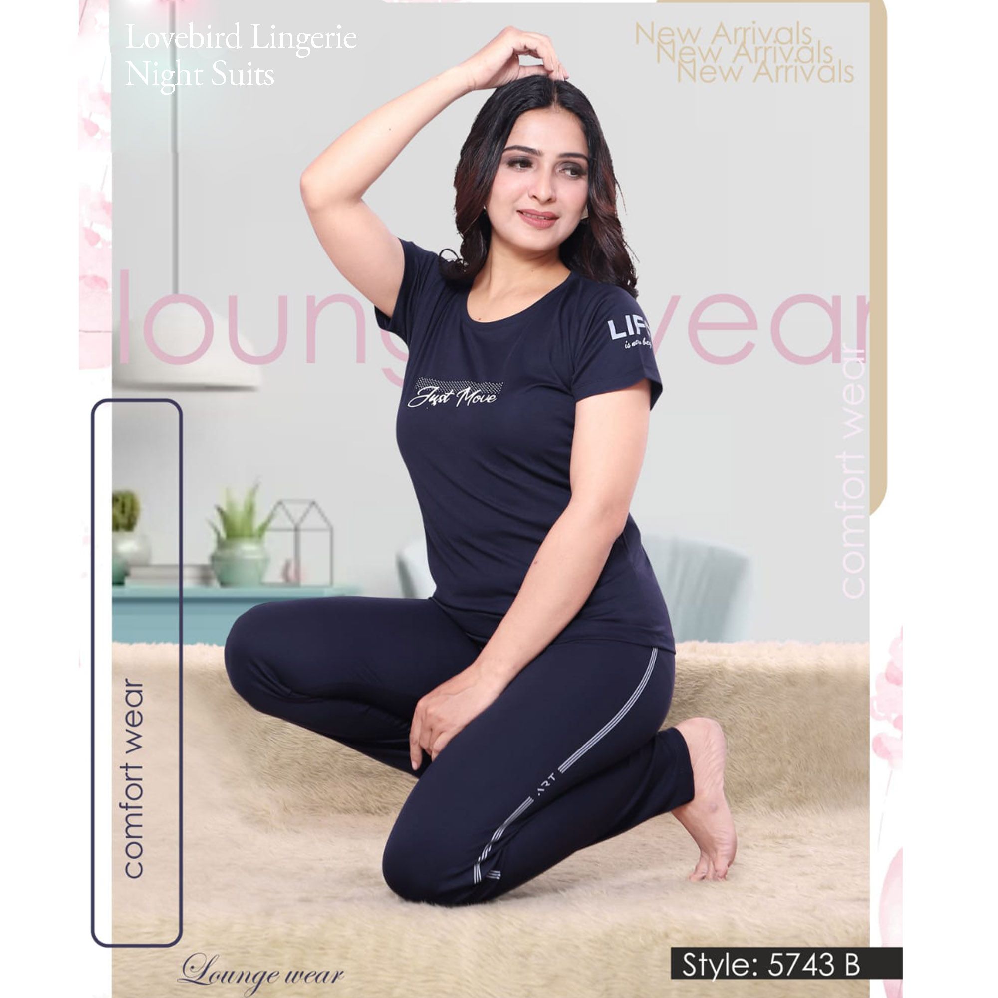 NS-5743 Modal Short Top Night Suit with Pyjama