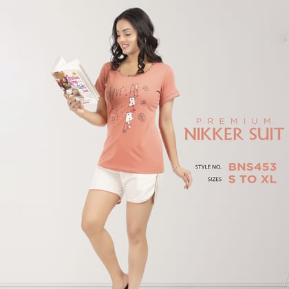 NS-BNS453A Cotton Printed Nicker Night Suit