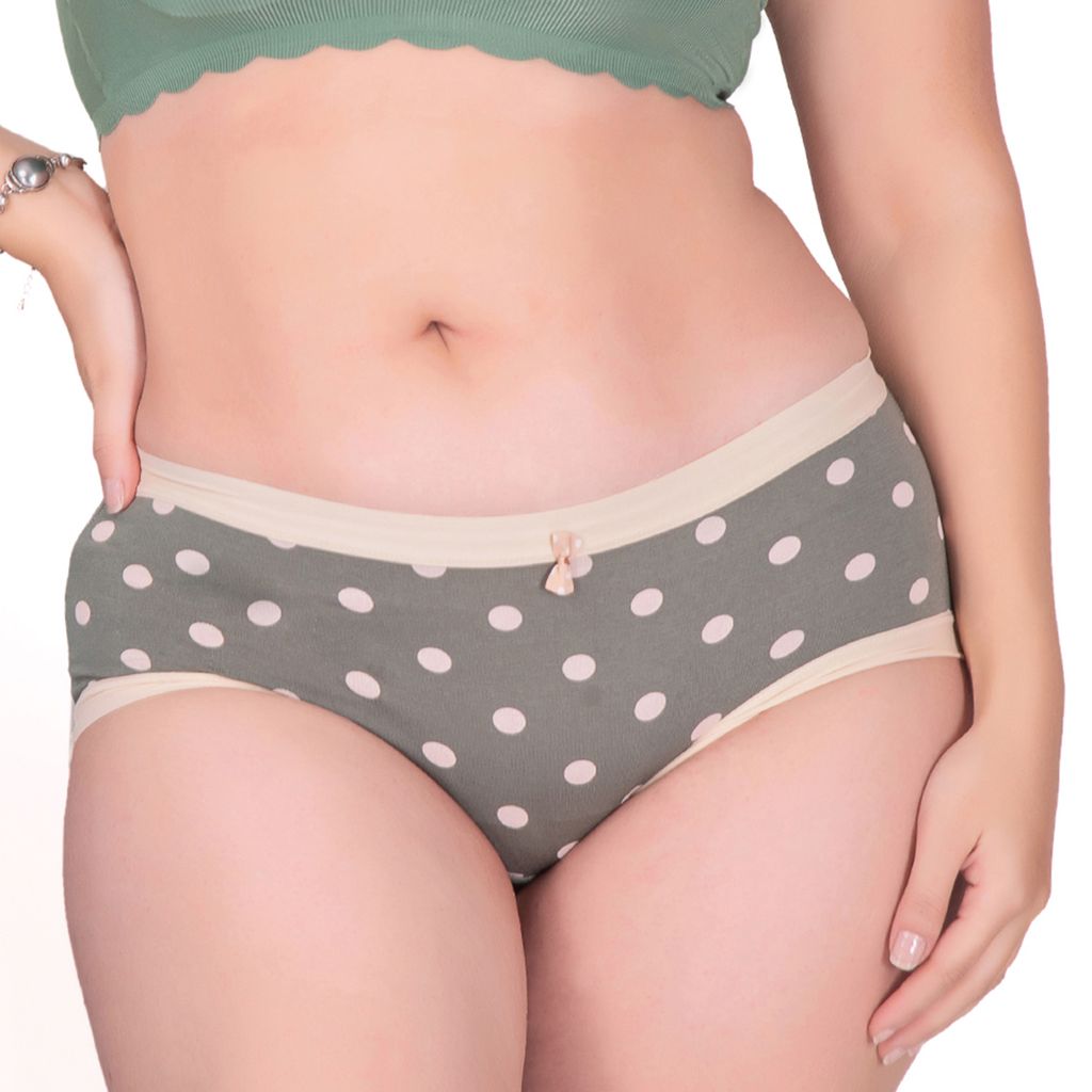 Polka Print Modal No Panty Line Mid Waist Hipster Panty