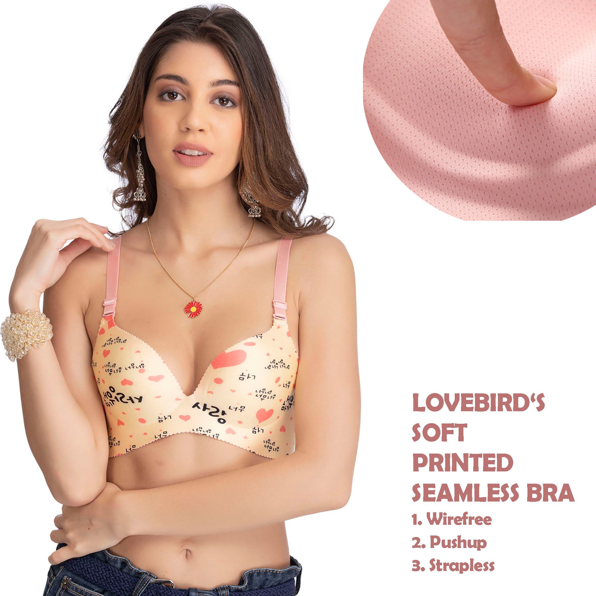 Smooth Level3 Push-up wire free cups and adjustable straps bra