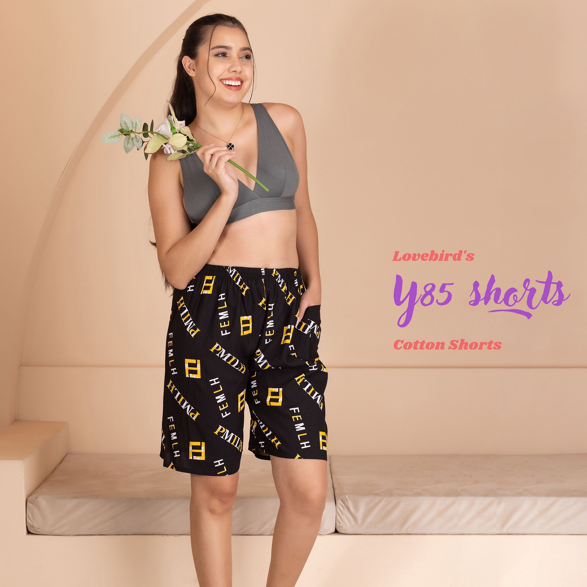 Y85 Rayon Long Shorts with Pocket