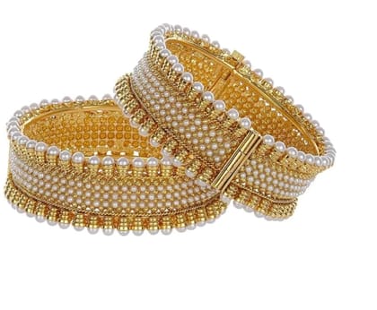  Pearl and Gold Plated Bangles Set