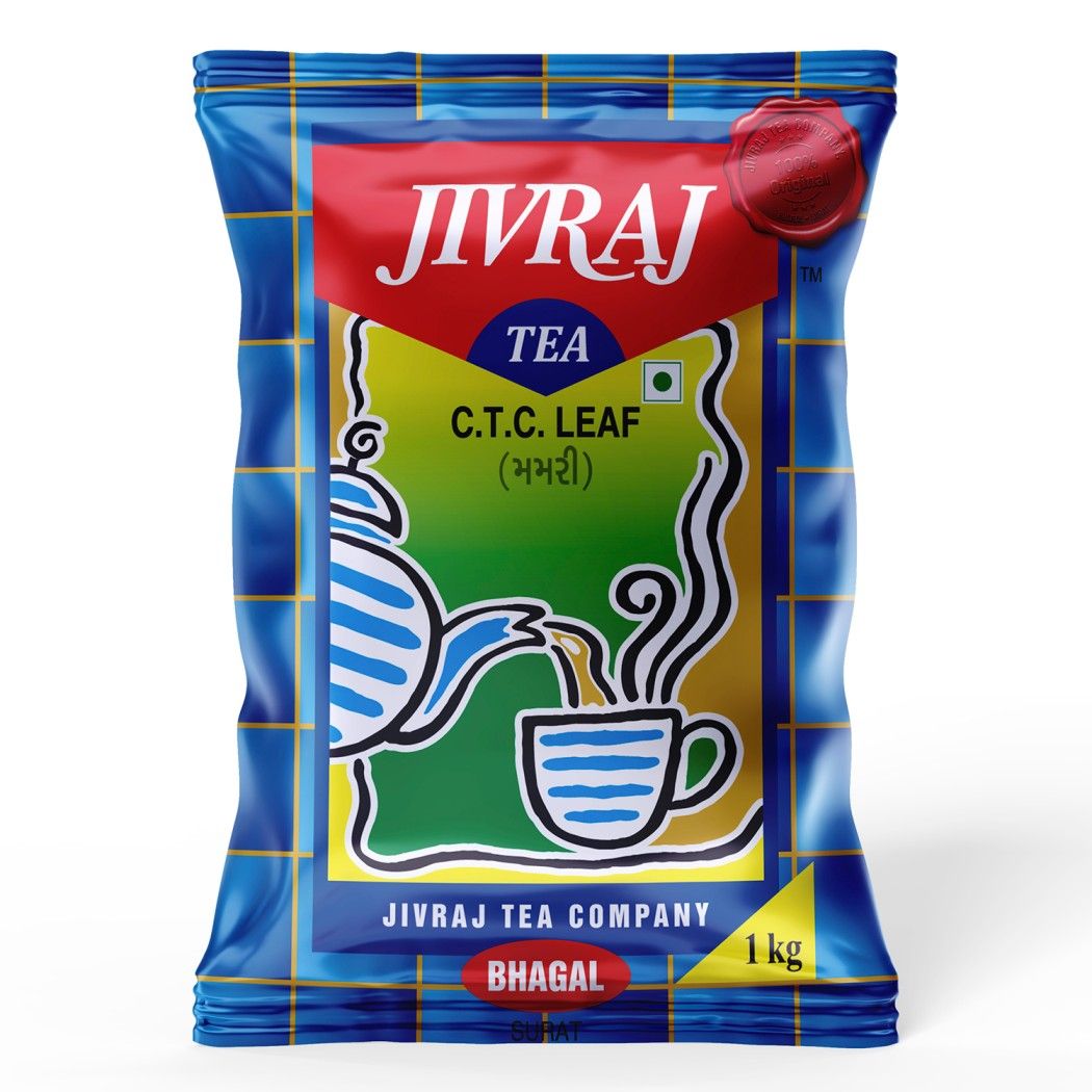 Jivraj Tea 1kg | CTC Assam Black Leaf Tea | Chai Patti Powder | Pouch 1 kg