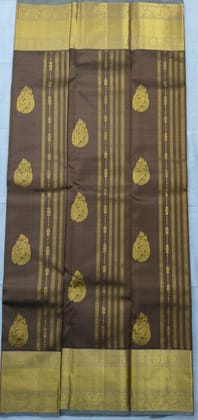  Pure Handloom Kanchipuram Silk Saree With Peacock zari border