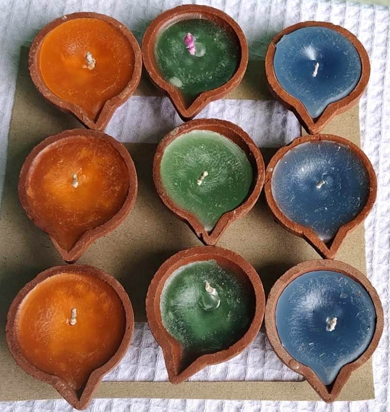 Clay Diya Scented Candles (Set of 9)