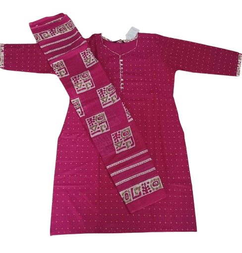 Women's Pink  Cotton Kurta with 3/4 Sleeves