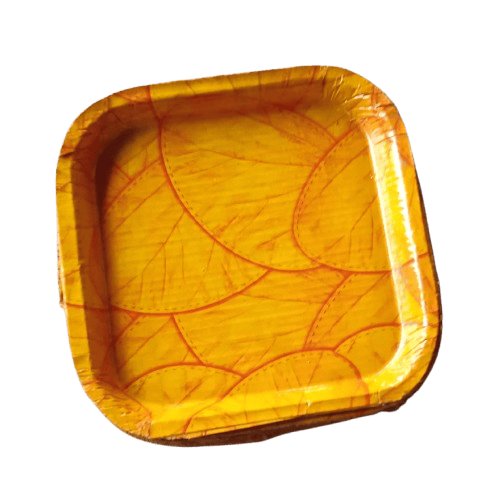  Square Leaf Design Disposable Paper Plates
