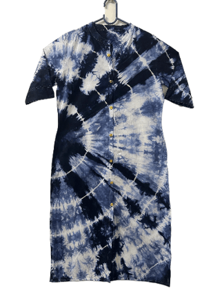 Handdyed Bandhani Kurta for Women - Blue