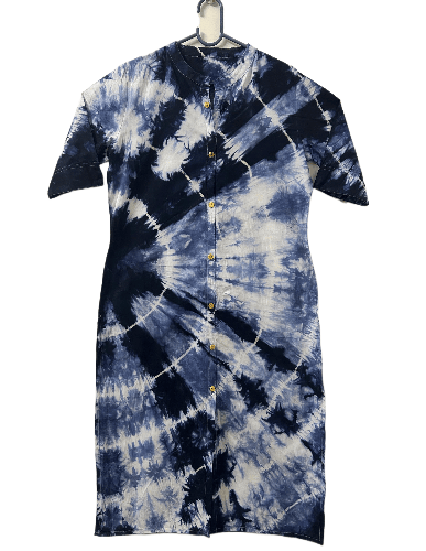 Handdyed Bandhani Kurta for Women - Blue