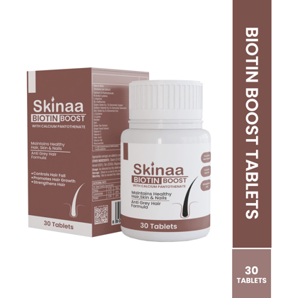 Skinaa Biotin Boost Tabs | Nourish Hair, Skin & Nails with Biotin, Calcium & Piperine | Complete Care