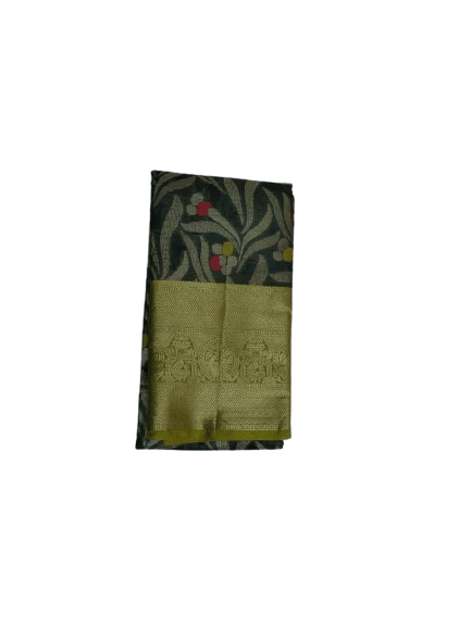 Green and gold zari woven Kanjivaram silk saree