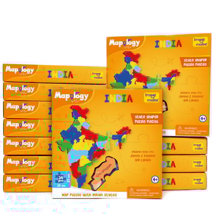 Mapology: Pack of 12 States of India Map Puzzle