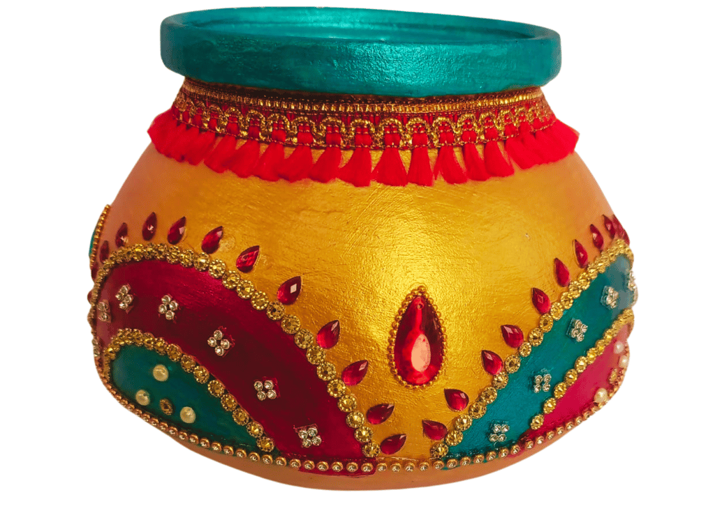 Designer Wedding Kalash | Lota for Wedding | Haldi Kumkum Pot | Pooja Thali Decoration (Single Piece)