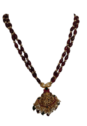 SRI VENKATESWARA JEWELERY ::  Necklace with Maroon Beads for Women