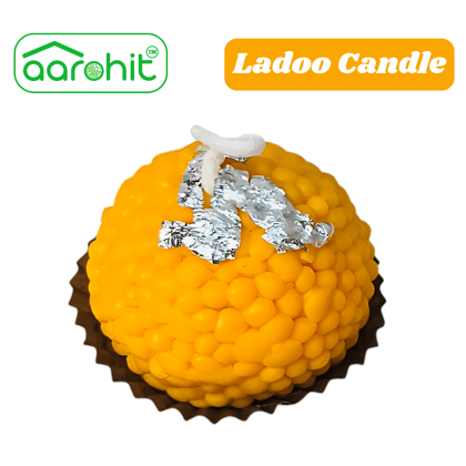 Motichur Ladoo Candles Set of 6 Handmade, Hand Poured, Motichur Laddoo Design, 100% Pure Soy Wax, Unscented, Decorative Mithai Candle (Pack of 6)