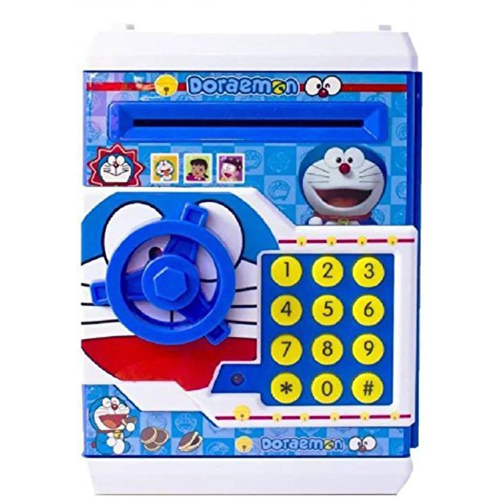 Money Safe ATM Kids Piggy Savings Bank with Electronic Lock Piggy Bank ATM with Password, Cartoon Piggy Bank for Kids (Mix Color)