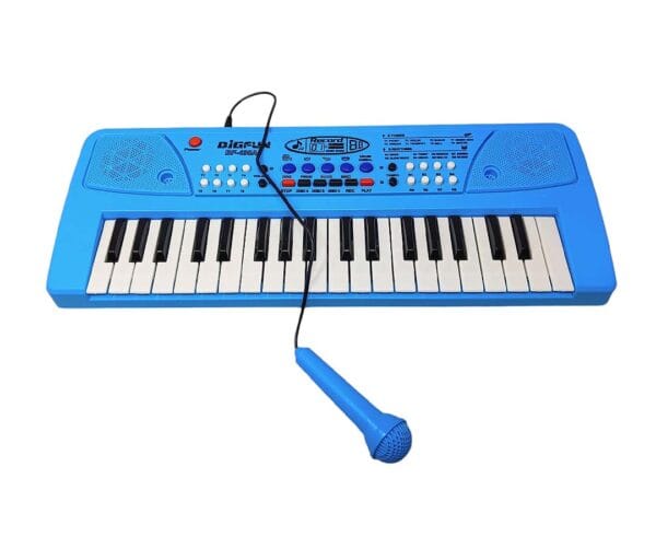 SUNTunes Electronic Keyboard with Microphone, 37 Keys, 8 Tones, 6 Demos, Blue