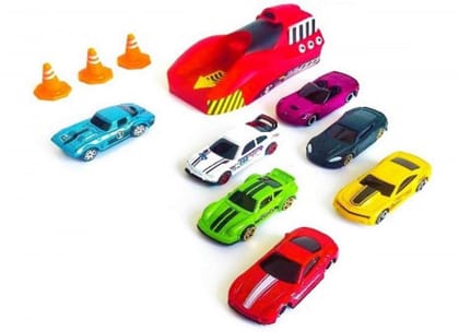 7 Car Rapid Launcher with Metal Die Cast Cars