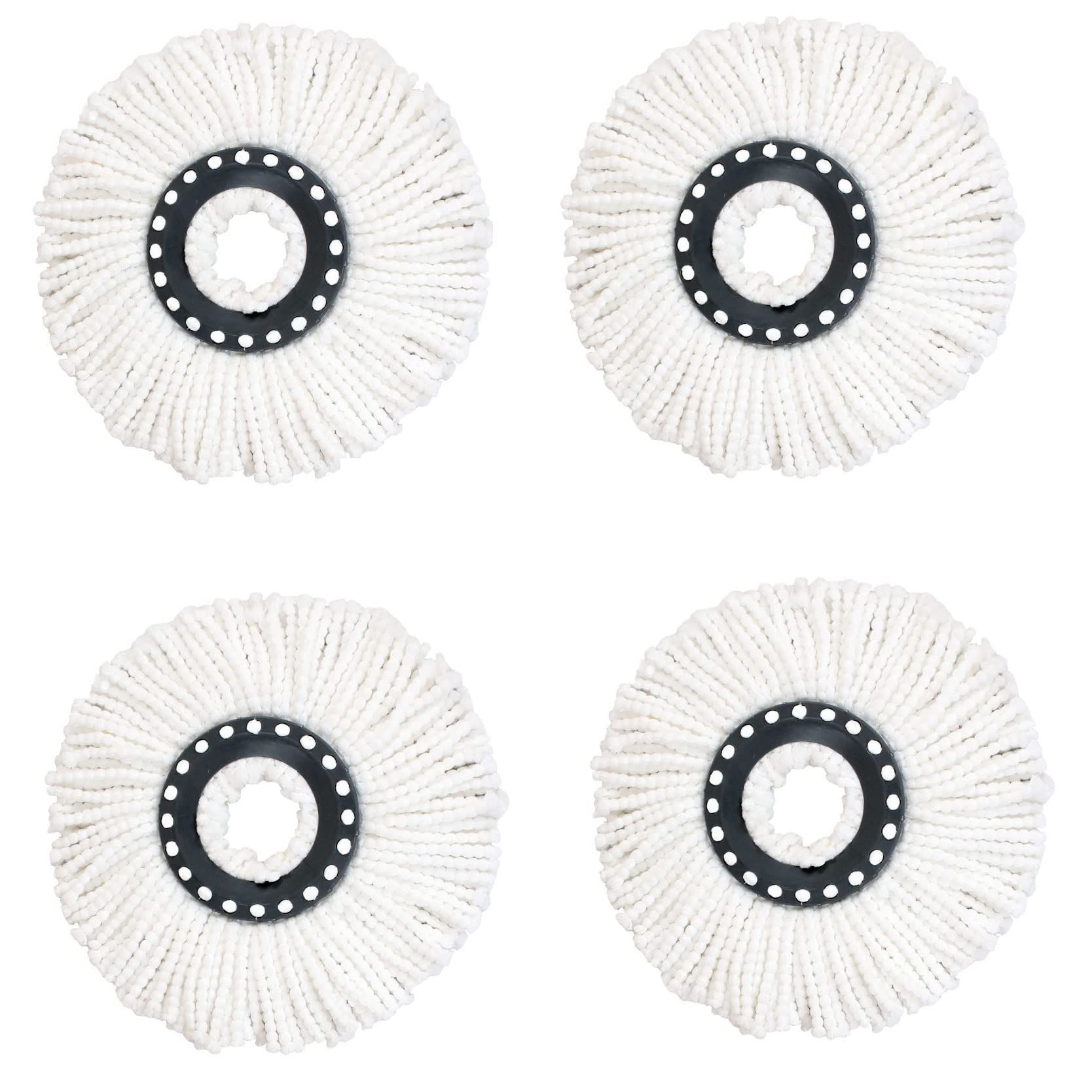 Mode Koorts Spin Microfiber Mop Head Replacement Refill for 360 Rotating Spin Mop Cleaner for Home & Office Floors, Tiles & Wooden Floor Dust Cleaner Use Gala Spin Mop Refills Disc Dia in Pack of 4