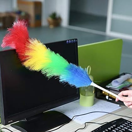 Mode Koorts Jala Broom andMicrofiber Feather Static Duster for Dust Cleaning (Duster), Multicolour