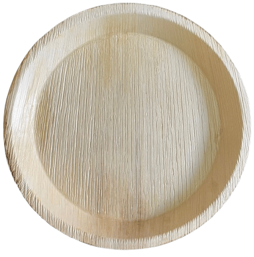 100% Natural Areca Leaf Plates Round | Disposable and Biodegradable | 12 Inches | Pack of 100