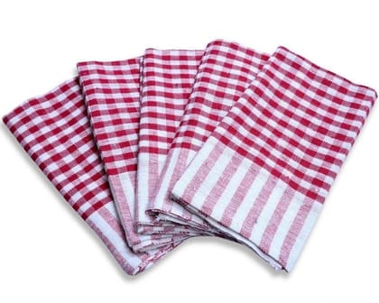Namaskaram Pack of 8 Cleaning Cloth Multipurpose Highly Absorbent Kitchen Napkin Table Wipe in Check Pattern (18x18)