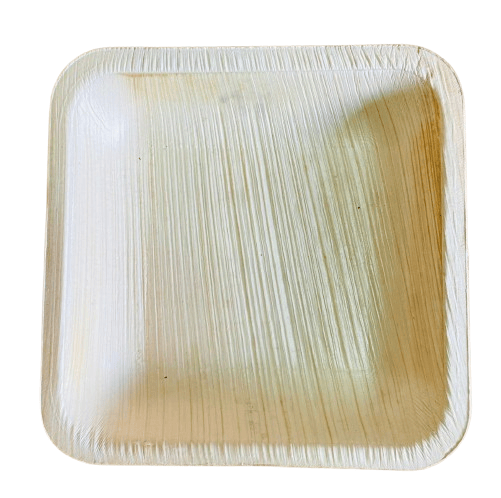4 Inches Square  Areca Leaf Plates | Disposable Plates | Eco-Friendly Plates | 100 Pieces In Pack