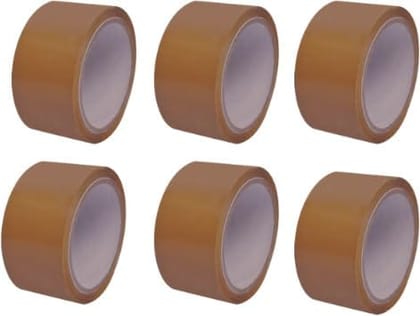 JPPL brown tape packing tape | Strong adhesive tape | Sealing envelopes tape | Wrapping gift tape | Industrial Tape for Home,Office Use & Box Packing. (Set of 6, Brown) (3 inch X 65 meter)