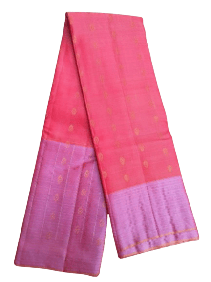 Pink and Purple Saree with Golden Motifs