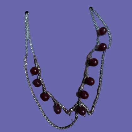 Dainty Double Strand Cherry Beaded Necklace Dainty Double Strand Cherry Beaded Necklace
